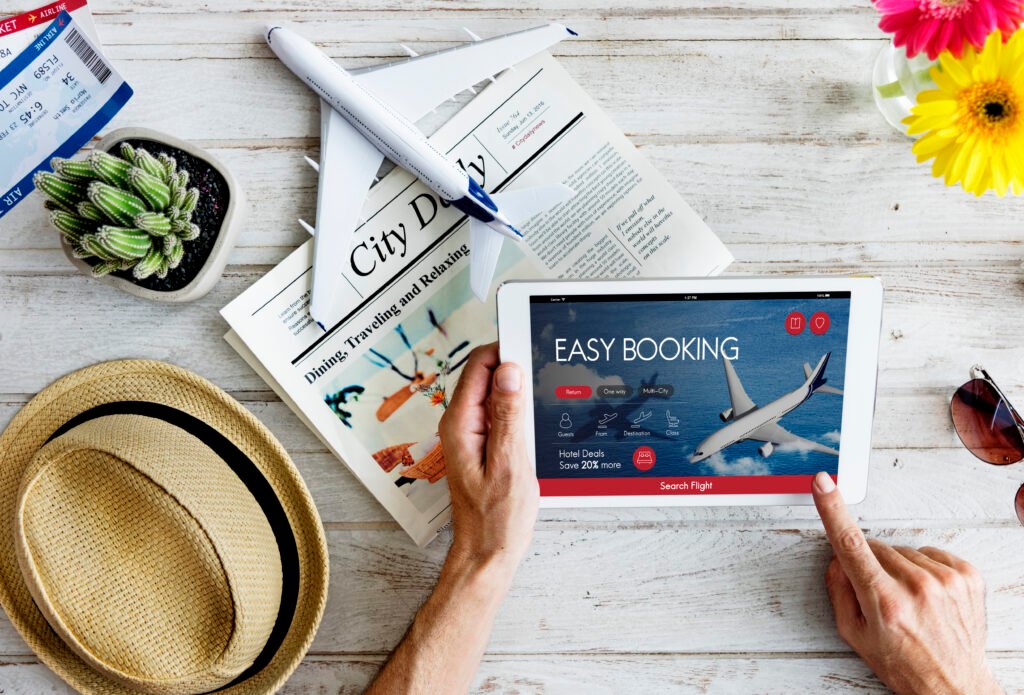 air ticket flight booking concept